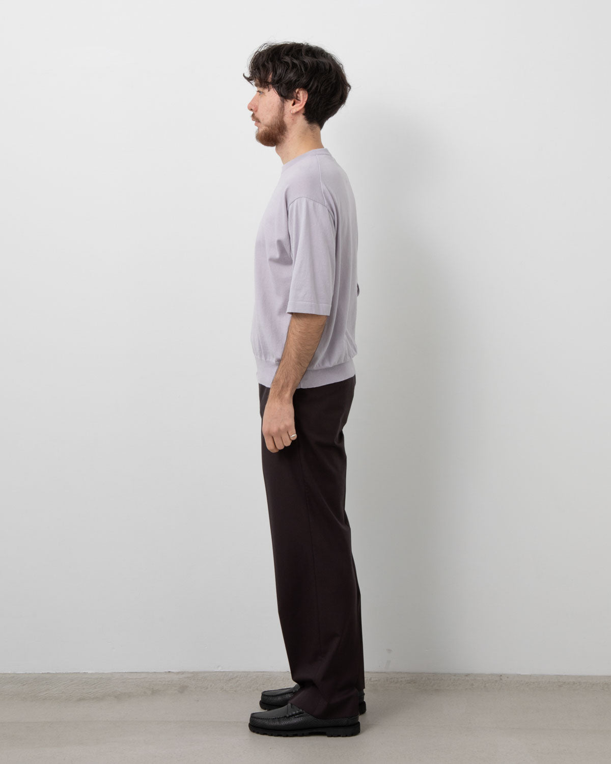 WOOL POPLIN NEUTRAL SLACKS