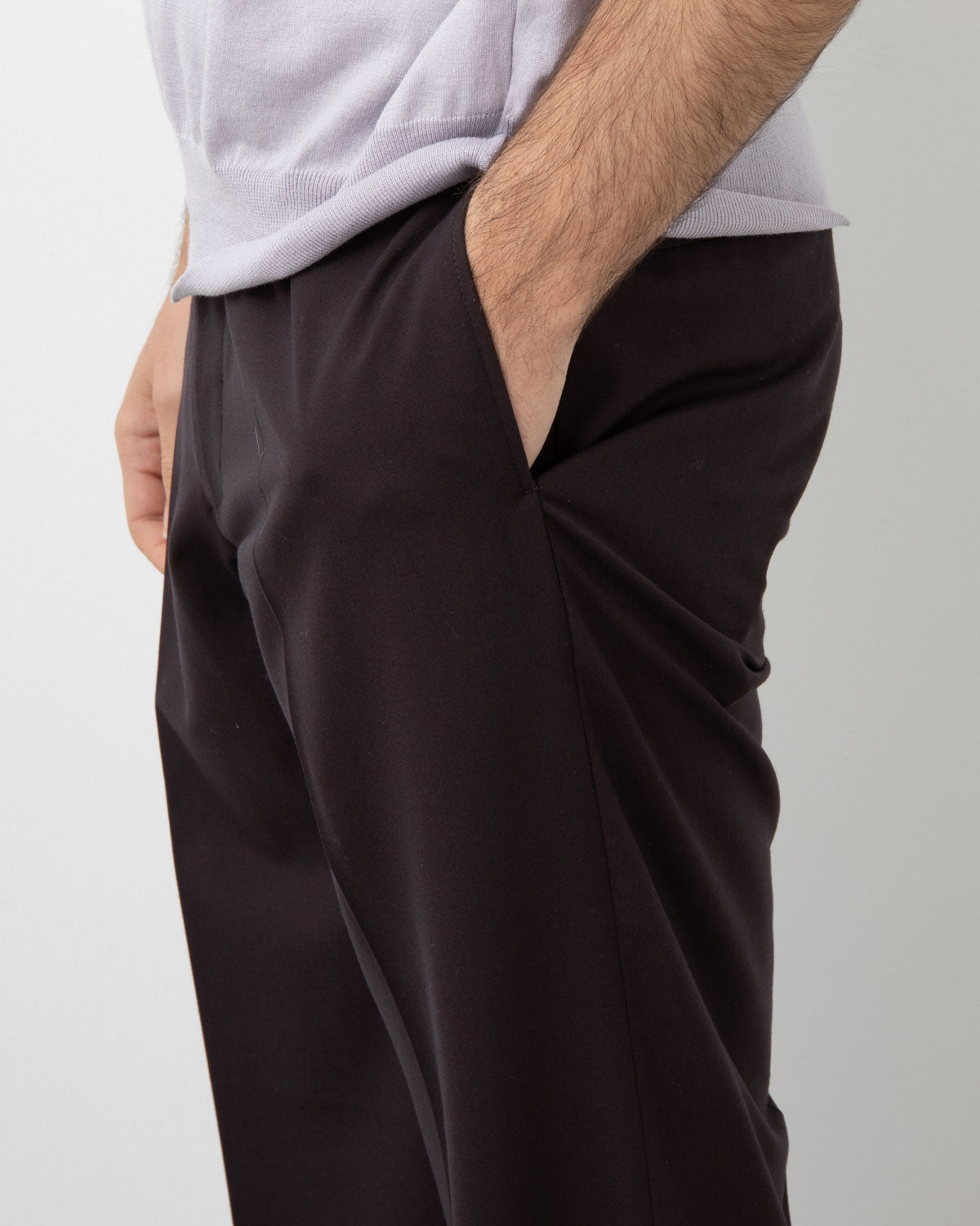 WOOL POPLIN NEUTRAL SLACKS