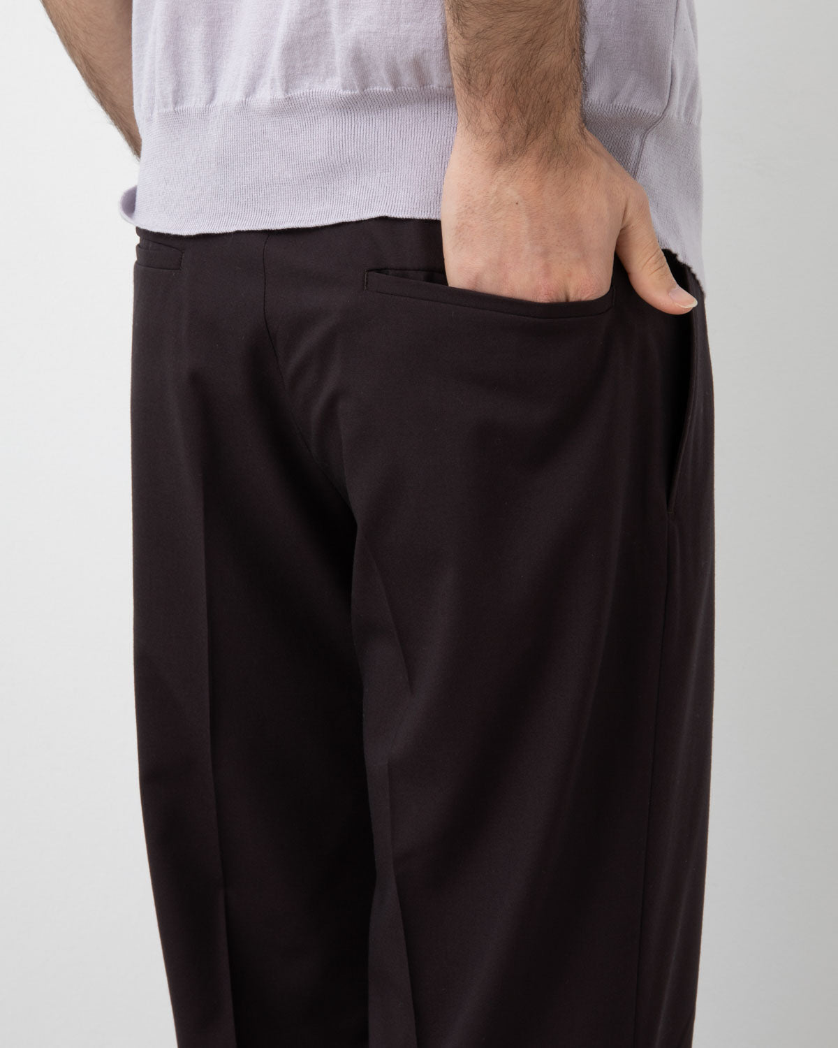WOOL POPLIN NEUTRAL SLACKS