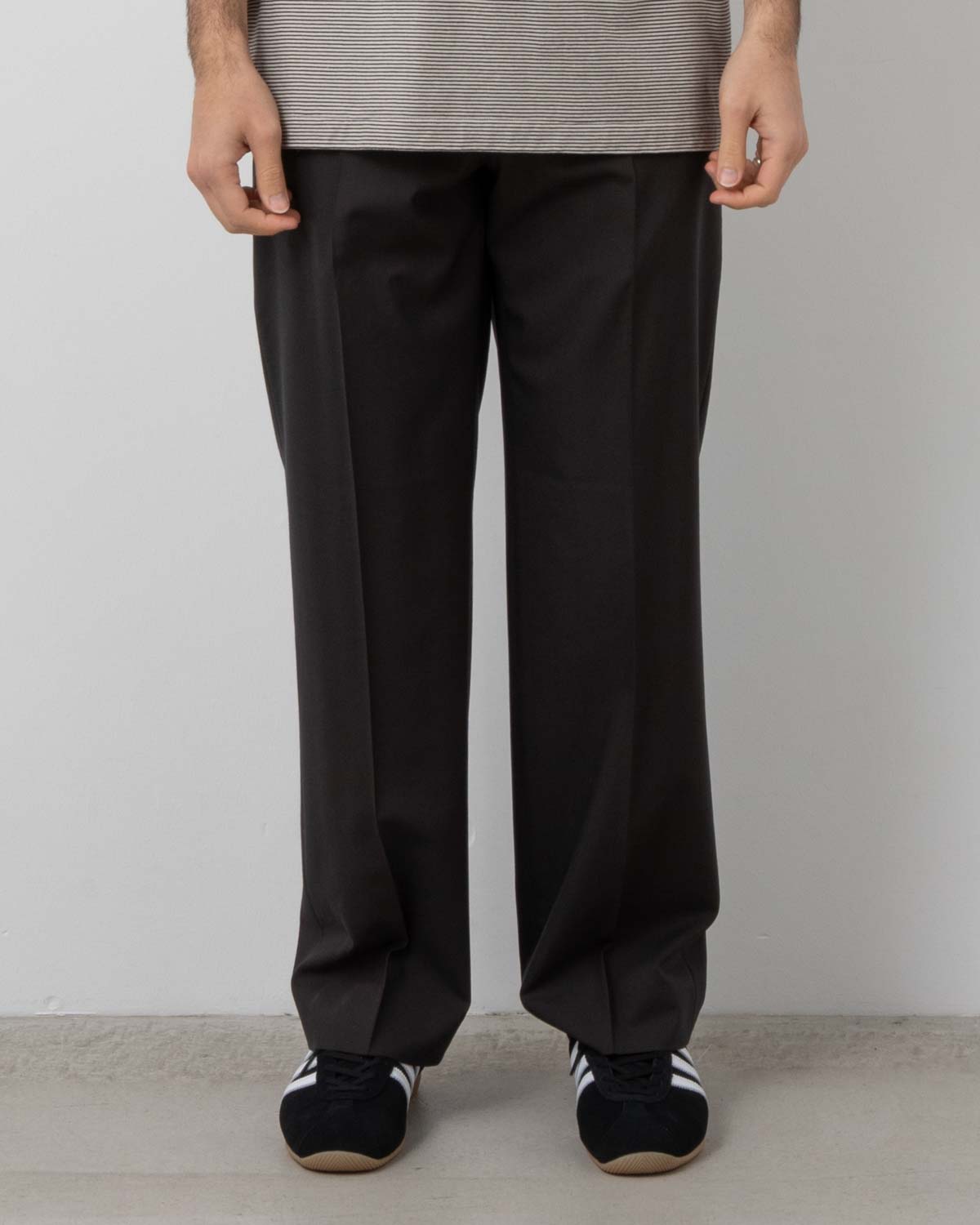 WOOL POPLIN NEUTRAL SLACKS