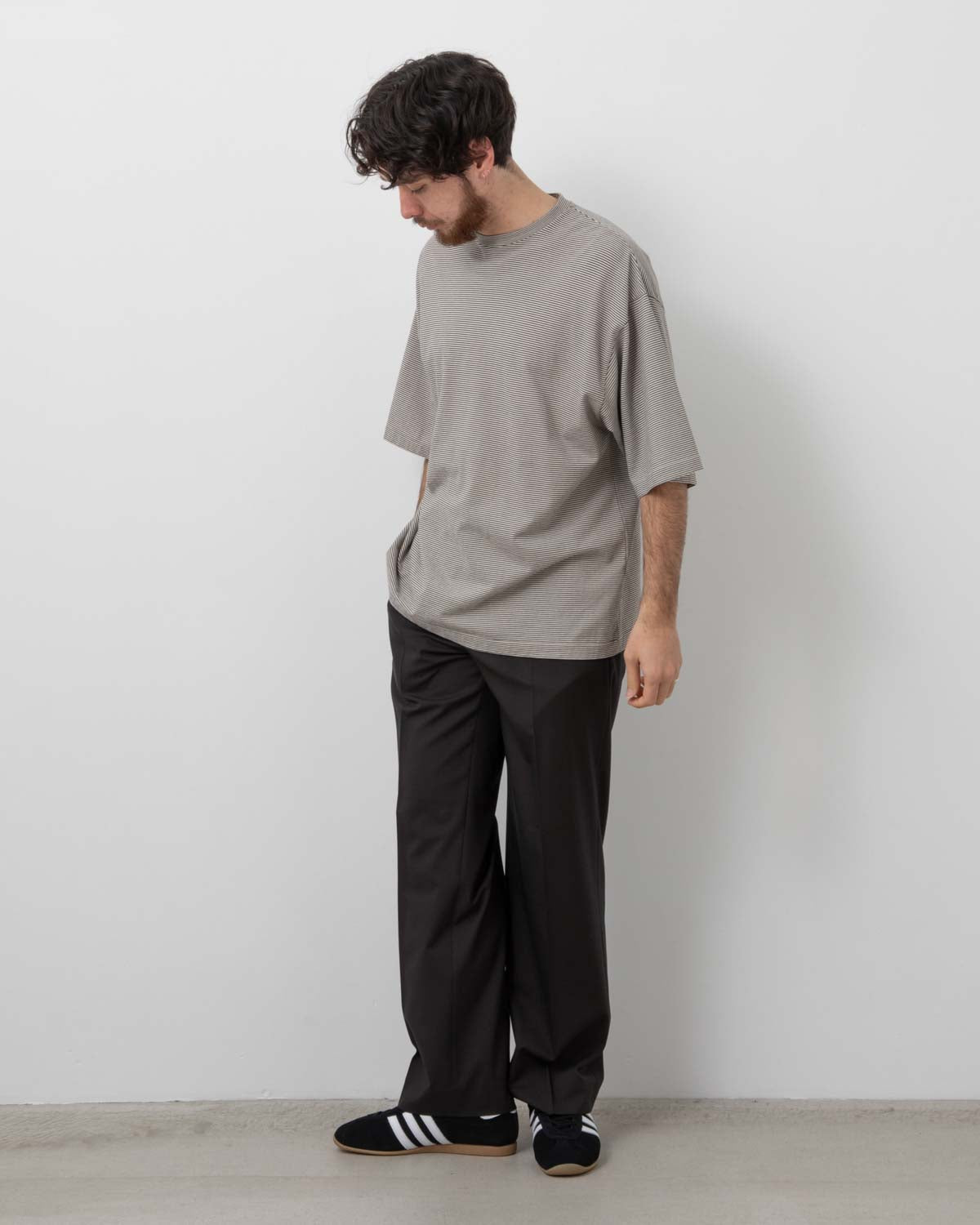 WOOL POPLIN NEUTRAL SLACKS