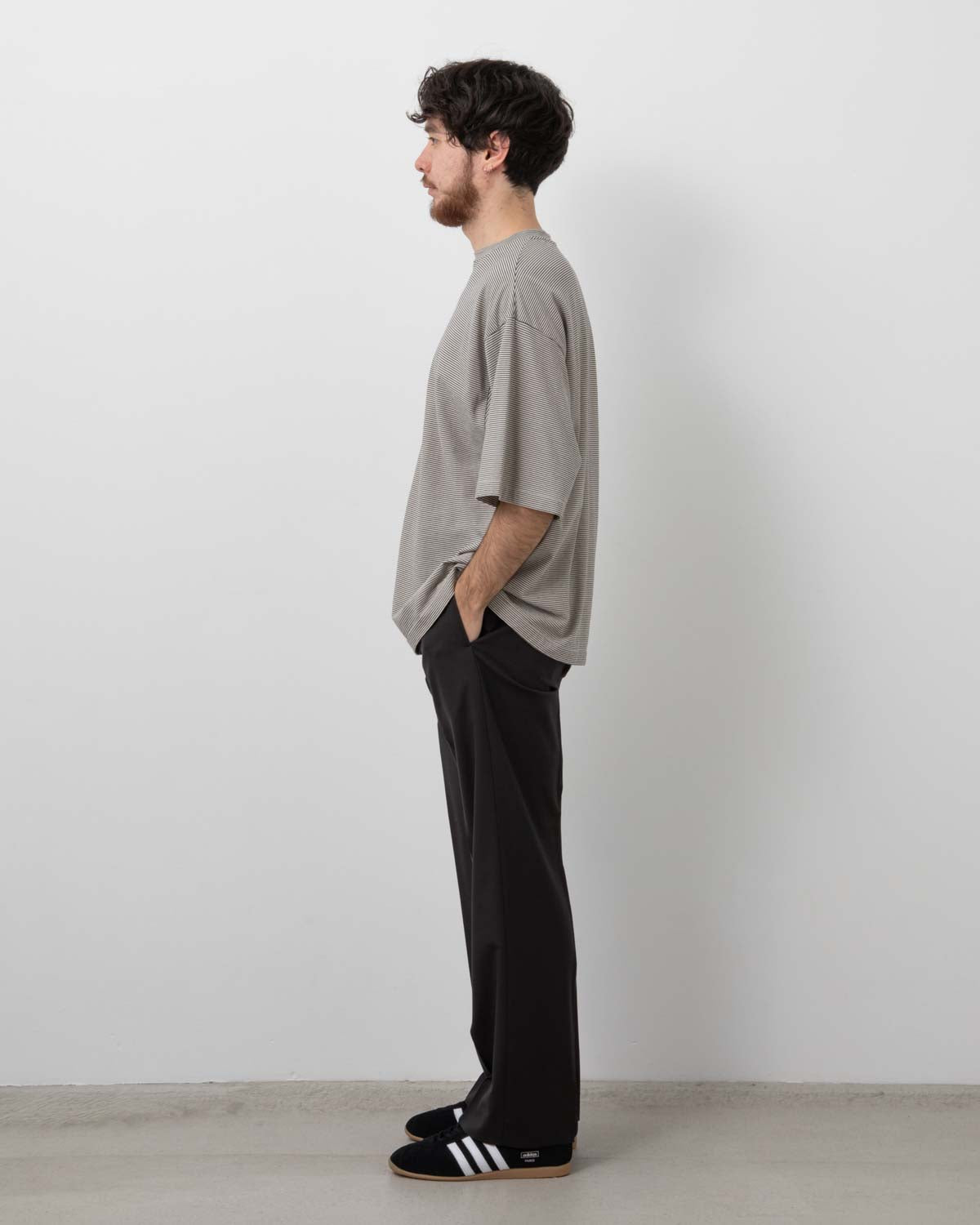 WOOL POPLIN NEUTRAL SLACKS