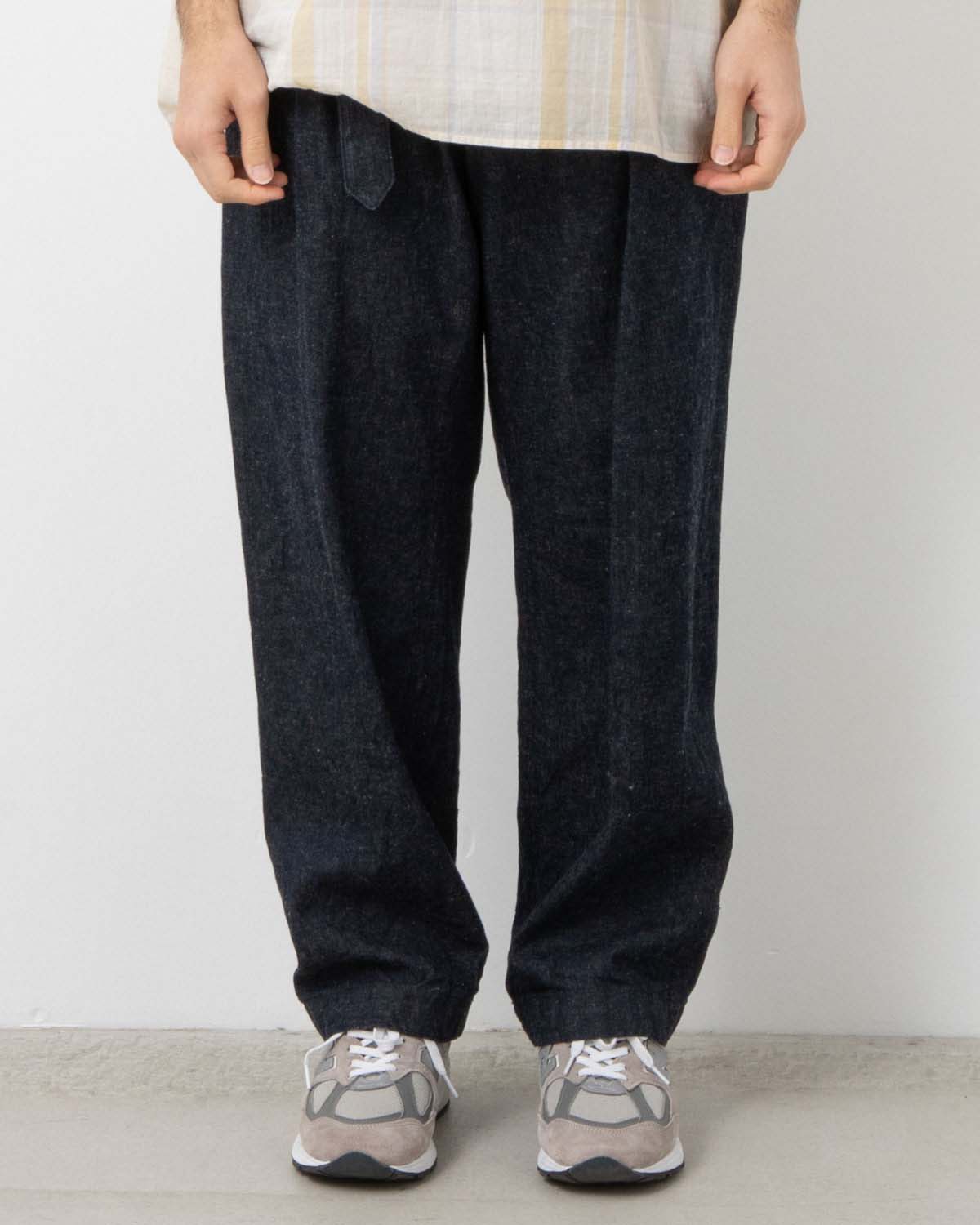 COTTON LINEN DENIM RIVIERA TROUSERS