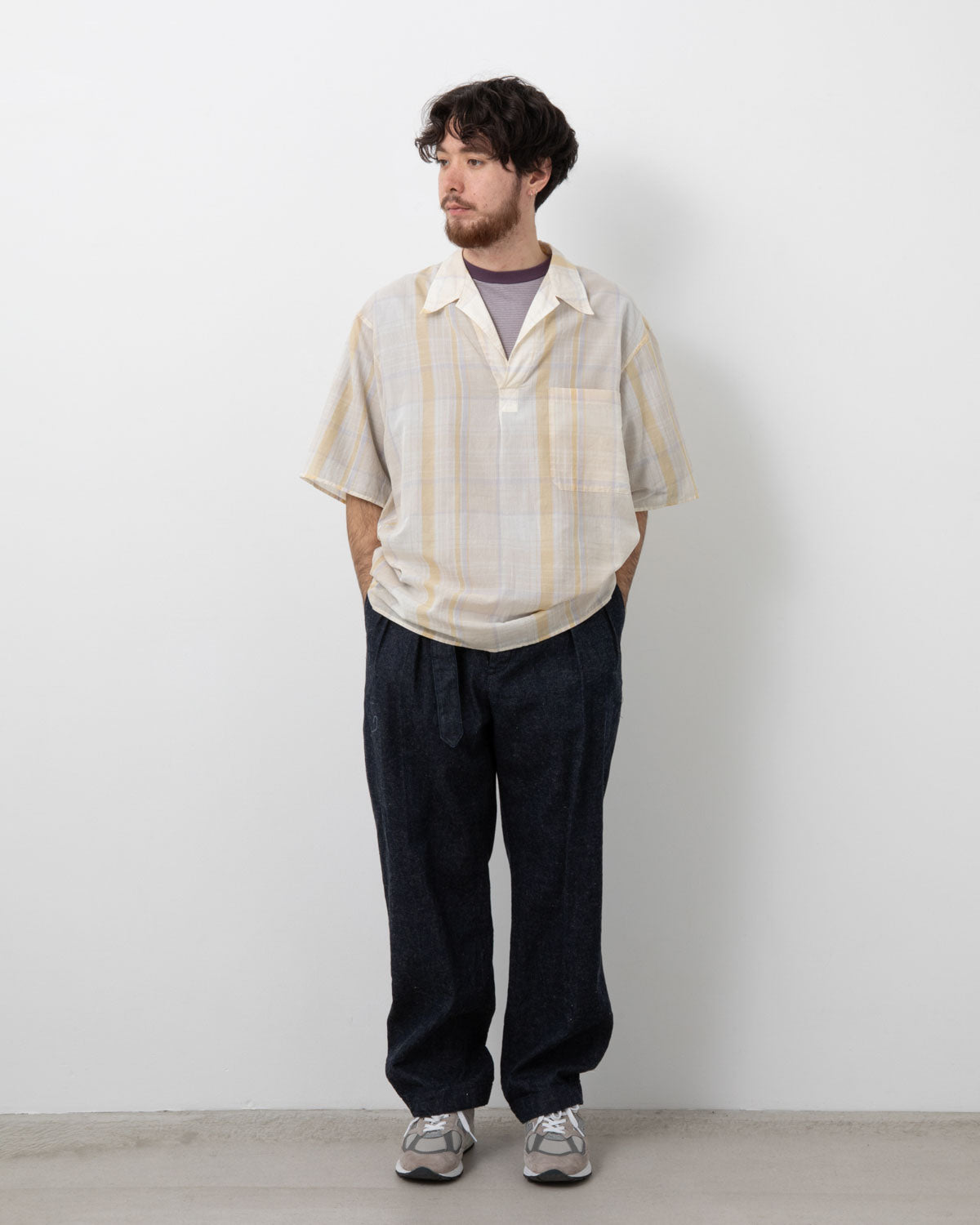 COTTON LINEN DENIM RIVIERA TROUSERS