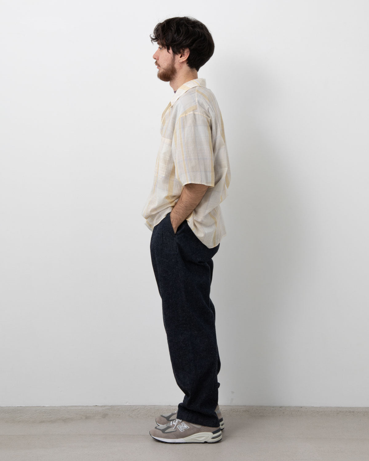 COTTON LINEN DENIM RIVIERA TROUSERS