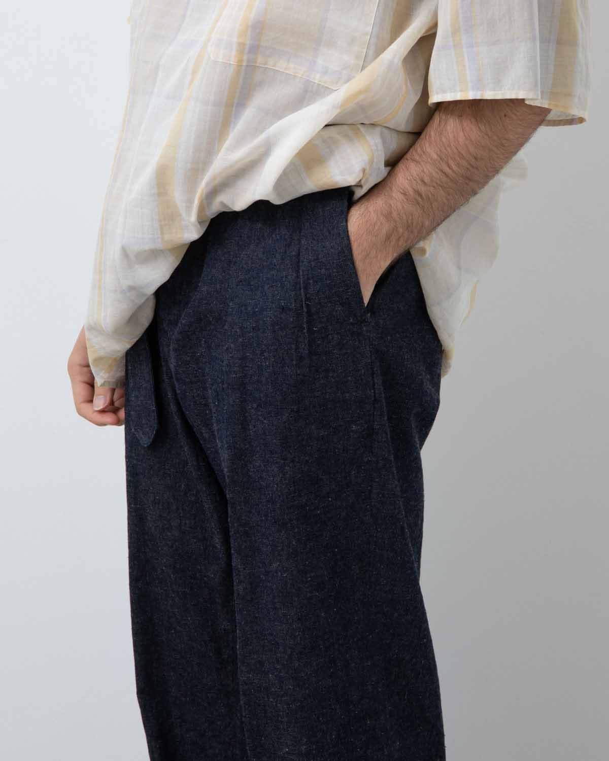 COTTON LINEN DENIM RIVIERA TROUSERS