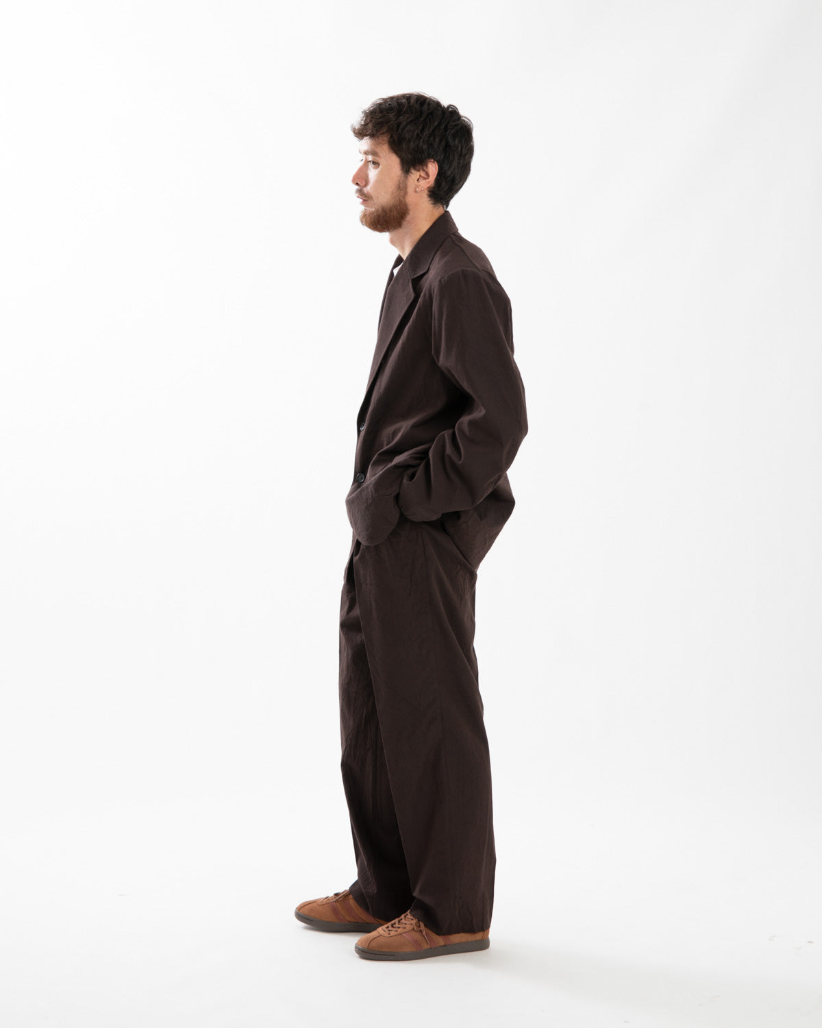 WOOL VINTAGE GABARDINE SHOECUT SLACKS