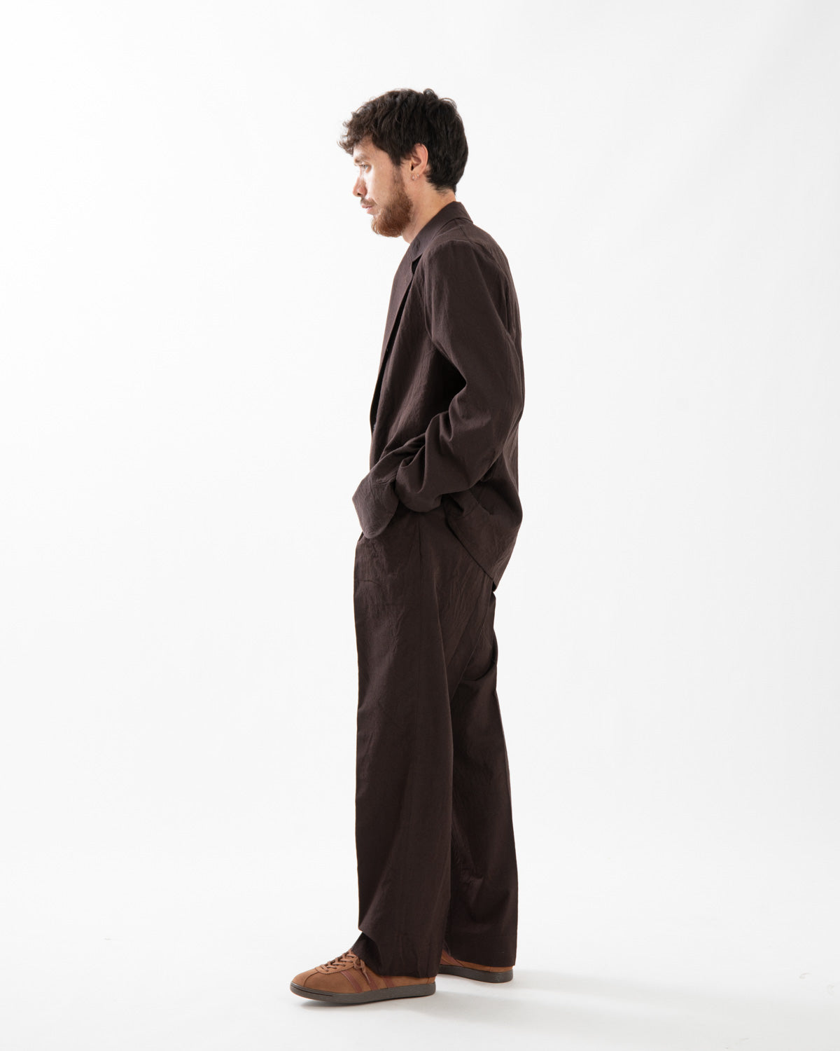 WOOL VINTAGE GABARDINE SHOECUT SLACKS