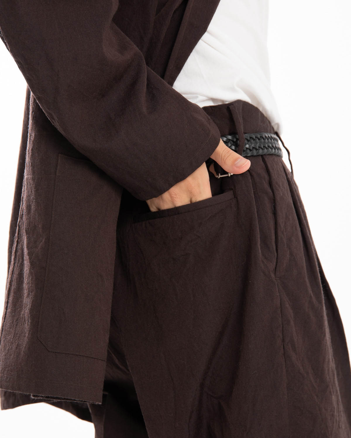 WOOL VINTAGE GABARDINE SHOECUT SLACKS