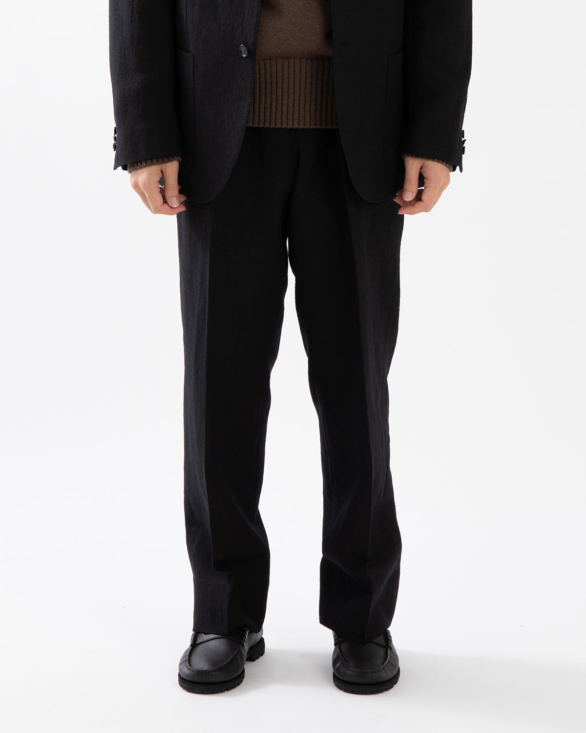 WOOL HEMP MESH NEUTRAL TROUSERS