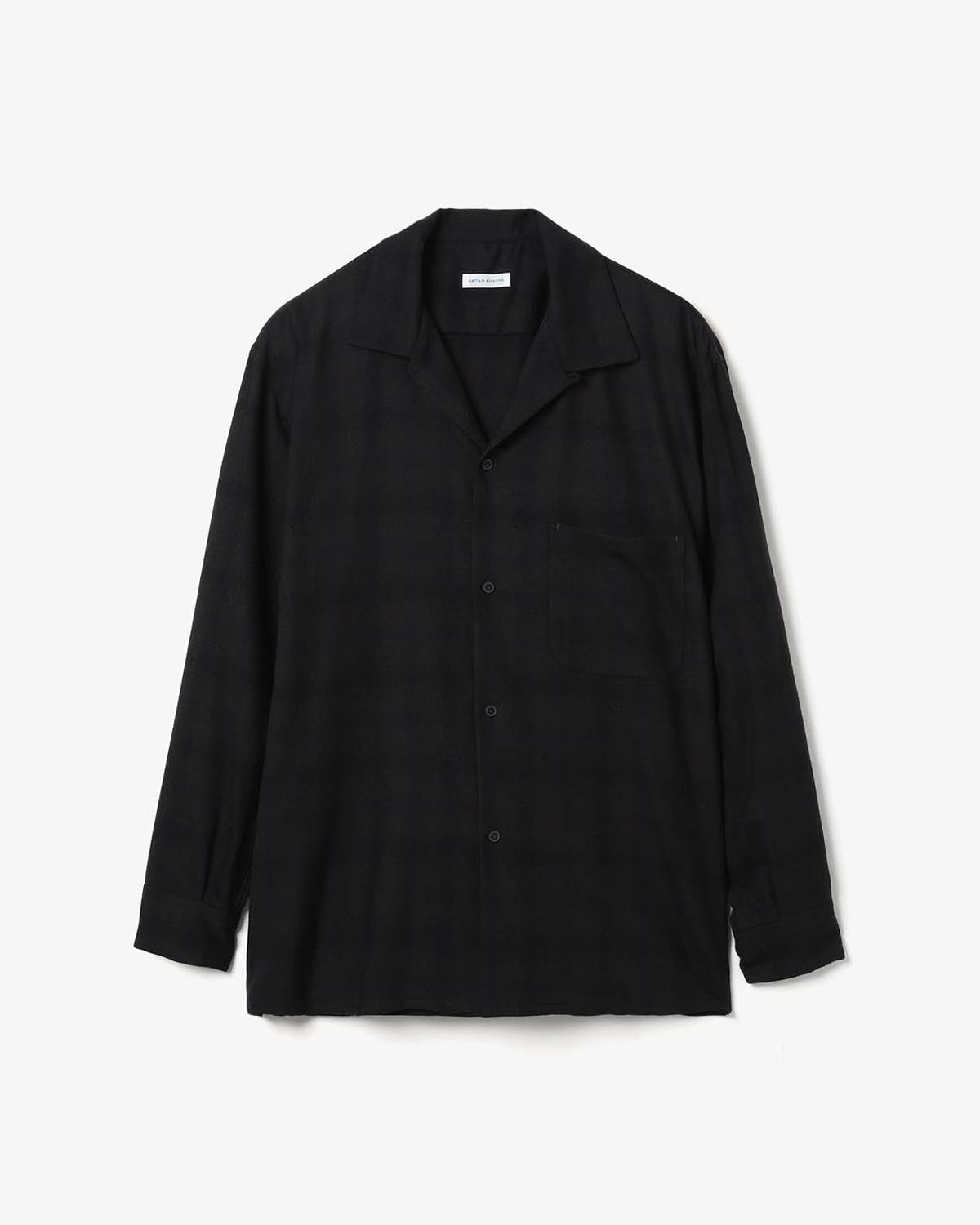 WOOL OMBRE OPEN COLLARED SHIRT