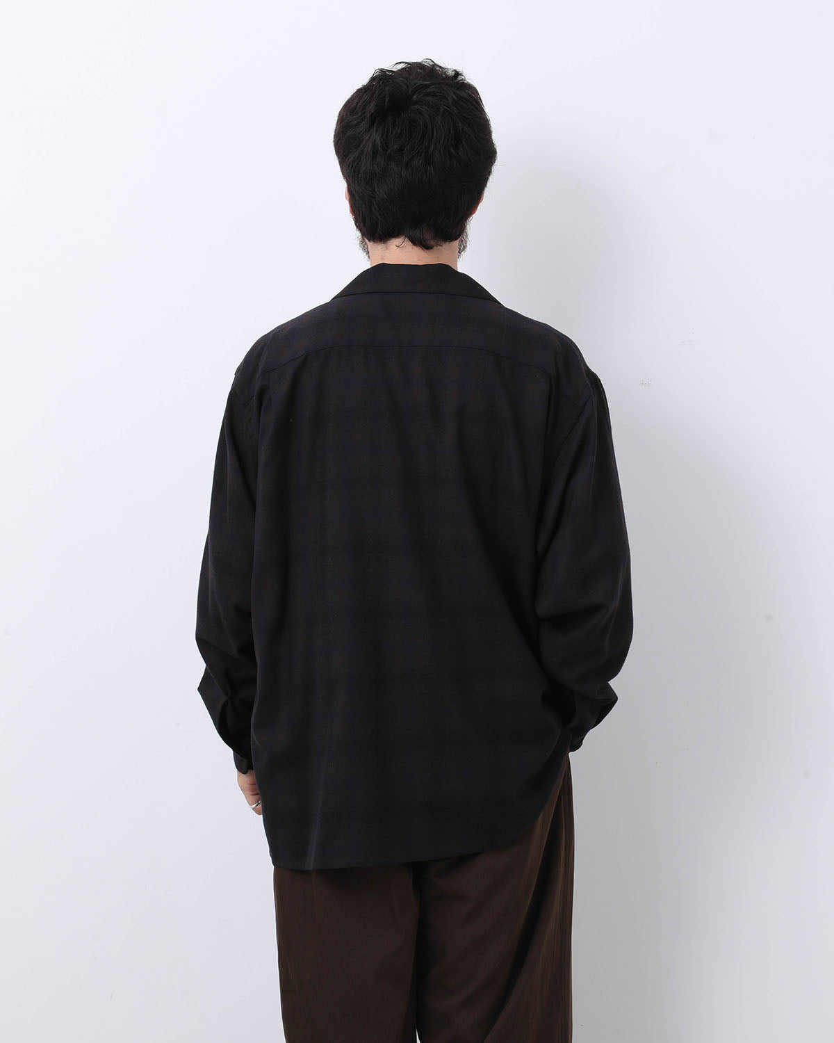 WOOL OMBRE OPEN COLLARED SHIRT