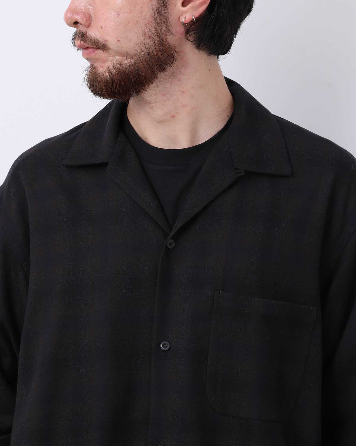 WOOL OMBRE OPEN COLLARED SHIRT