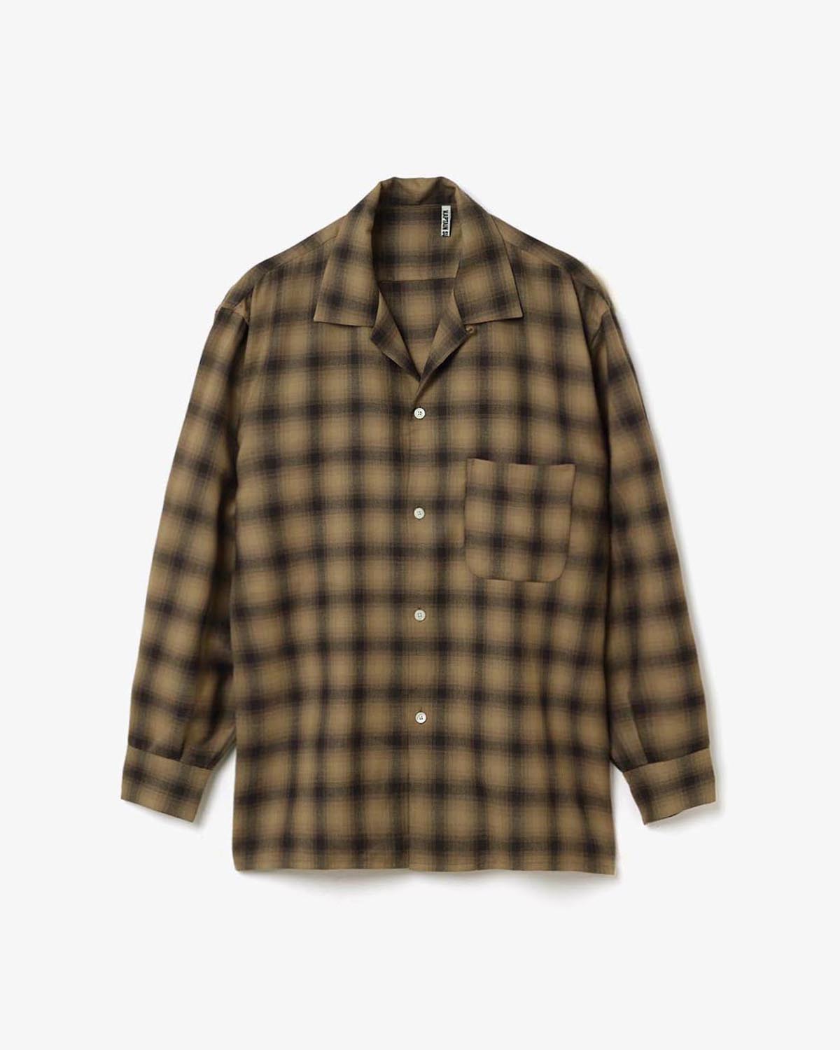 WOOL OMBRE OPEN COLLARED SHIRT