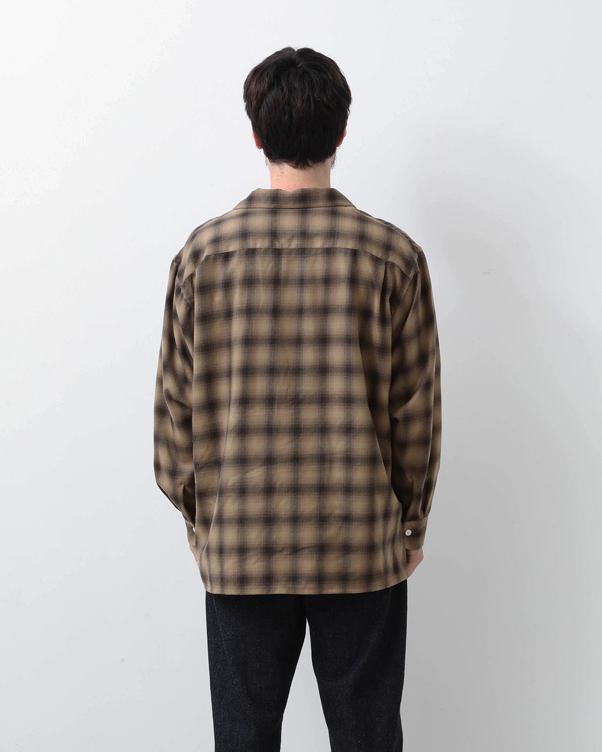 WOOL OMBRE OPEN COLLARED SHIRT