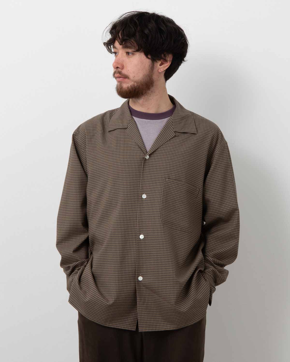 SUMMER WOOL OPEN COLLAR SHIRT