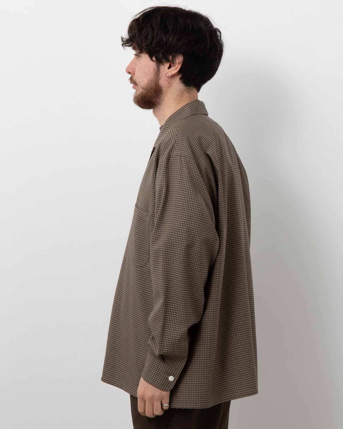 SUMMER WOOL OPEN COLLAR SHIRT