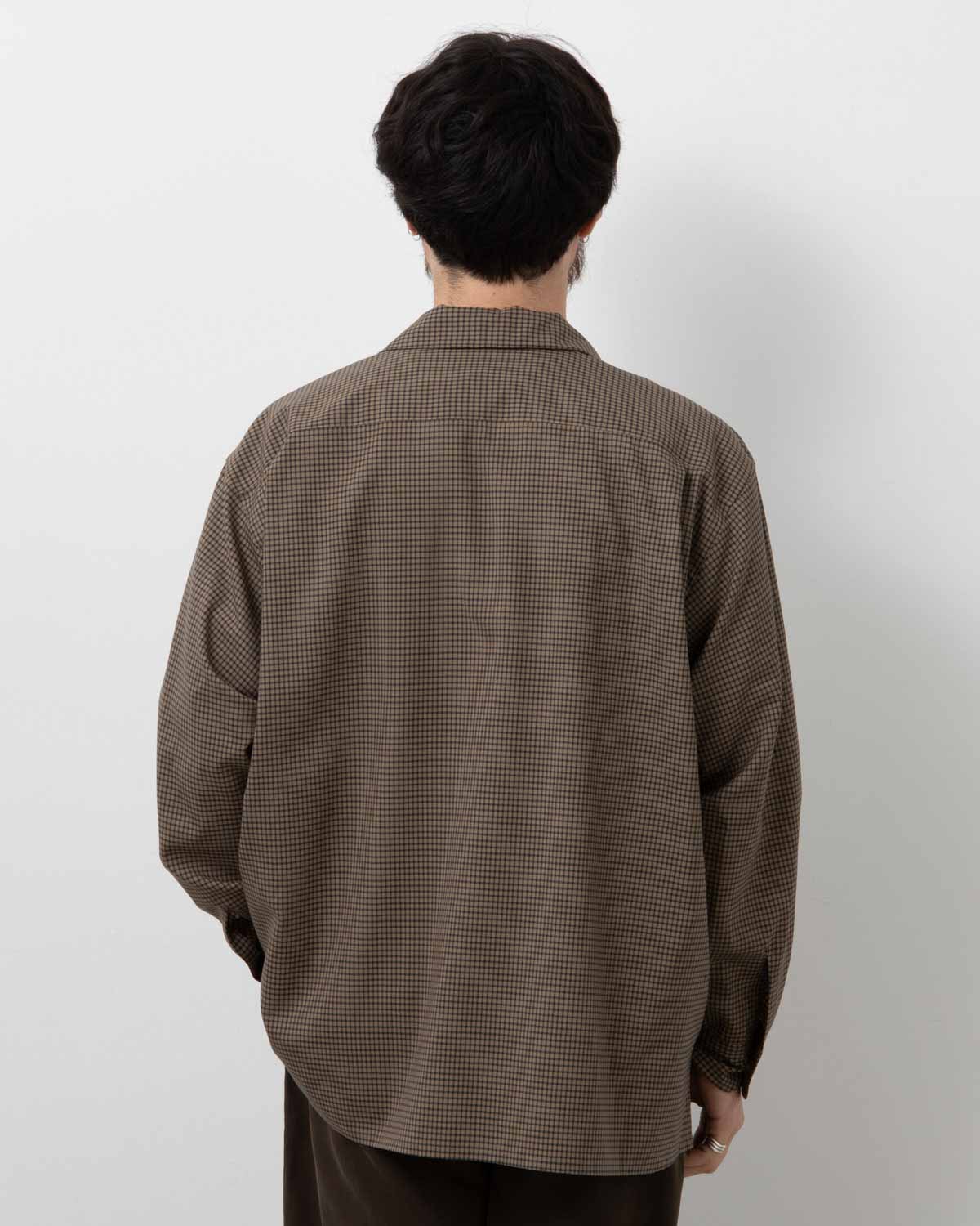 SUMMER WOOL OPEN COLLAR SHIRT