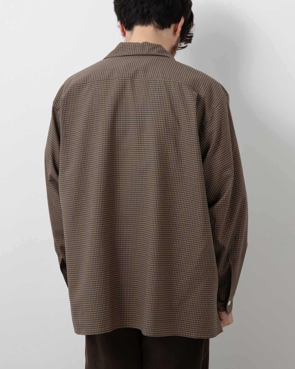 SUMMER WOOL OPEN COLLAR SHIRT