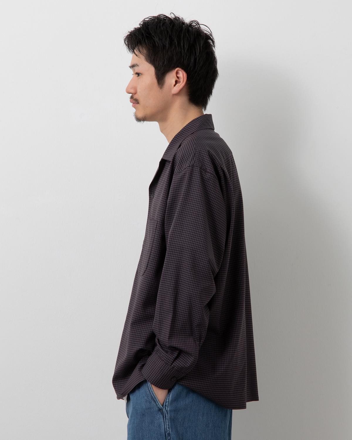 SUMMER WOOL OPEN COLLAR SHIRT