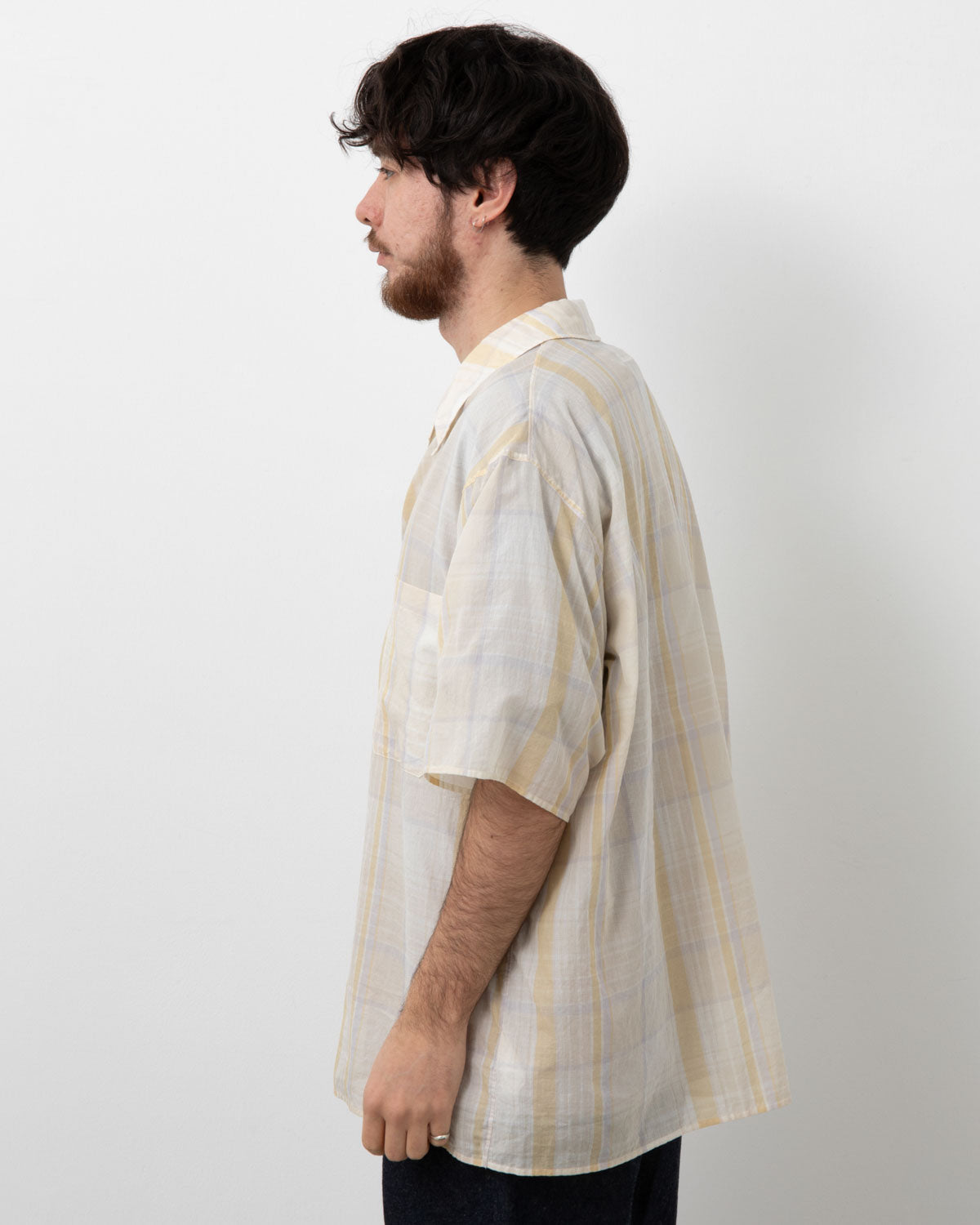 GAUZE PLAID PULLOVER SS SHIRT