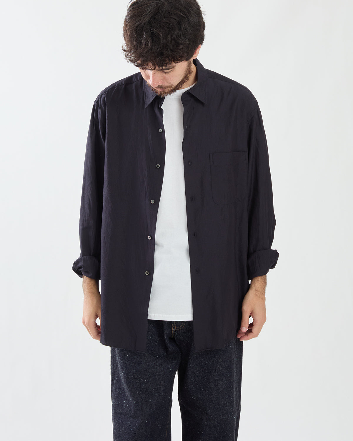 COTTON SILK REGULAR COLLAR SHIRT