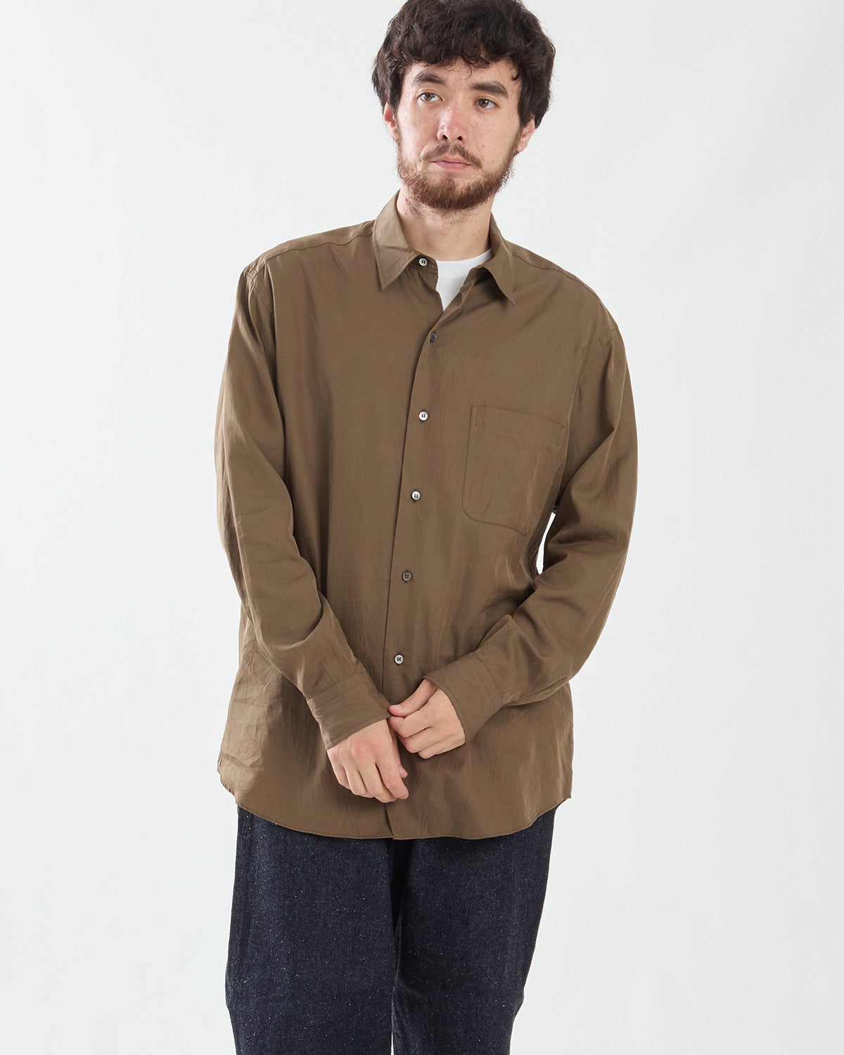 COTTON SILK REGULAR COLLAR SHIRT