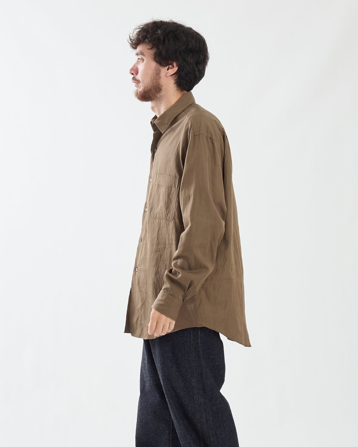 COTTON SILK REGULAR COLLAR SHIRT