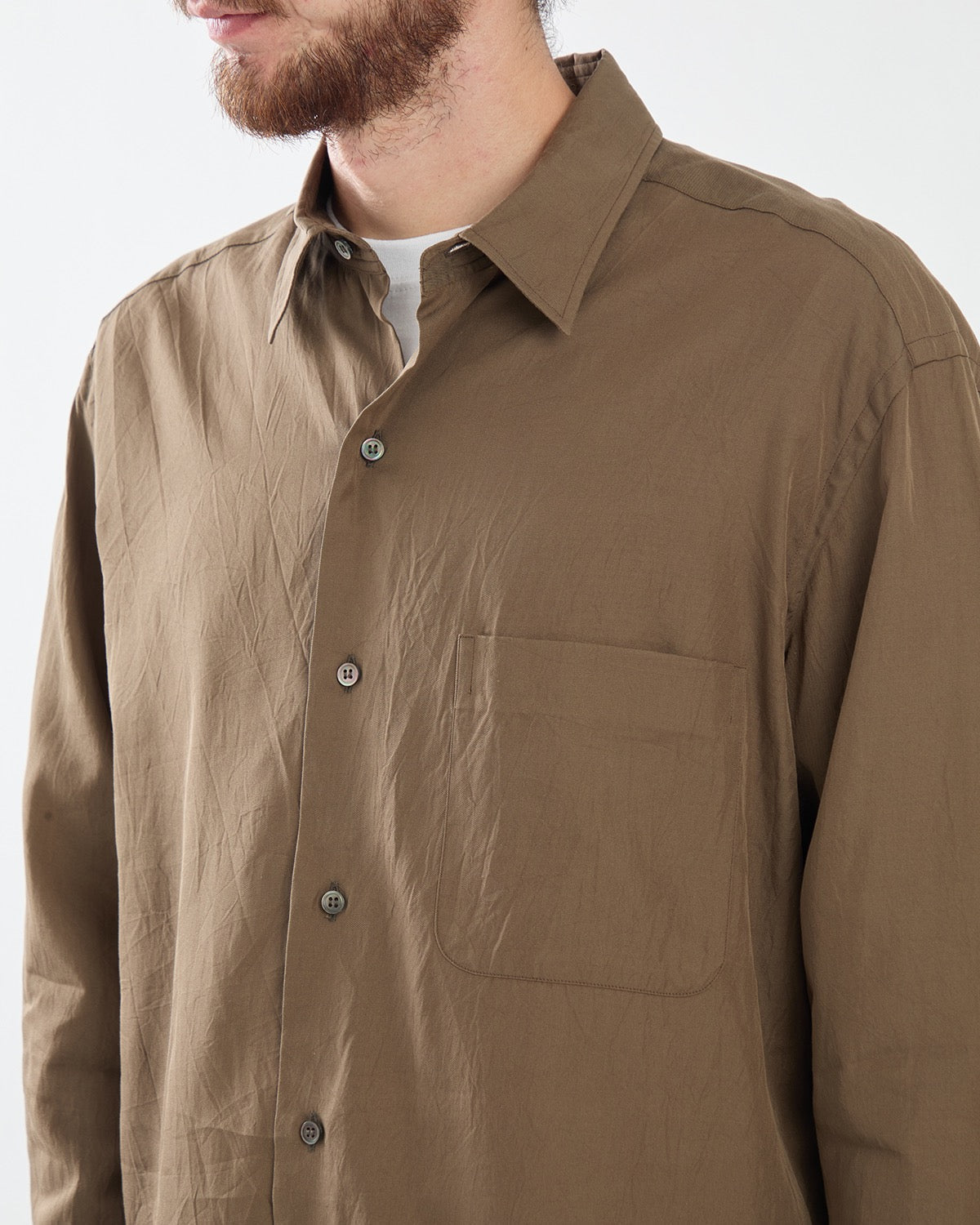 COTTON SILK REGULAR COLLAR SHIRT