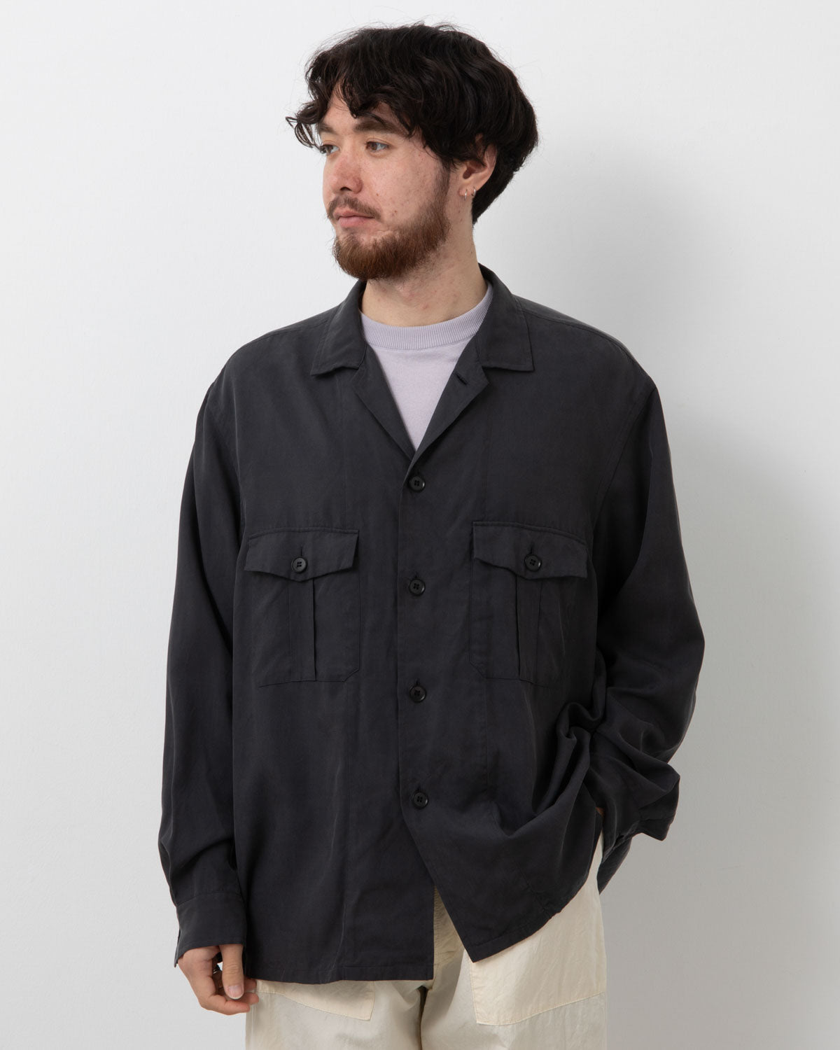 SILK MILITARY SHIRT JACKET