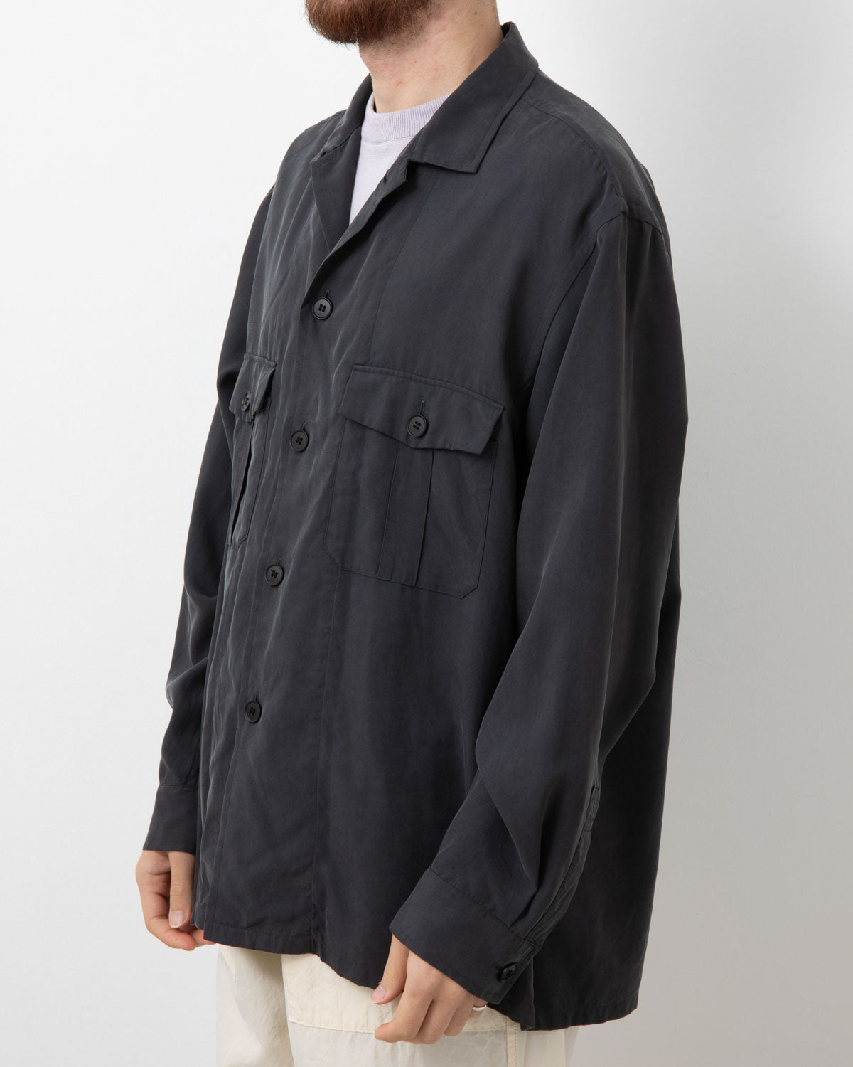 SILK MILITARY SHIRT JACKET