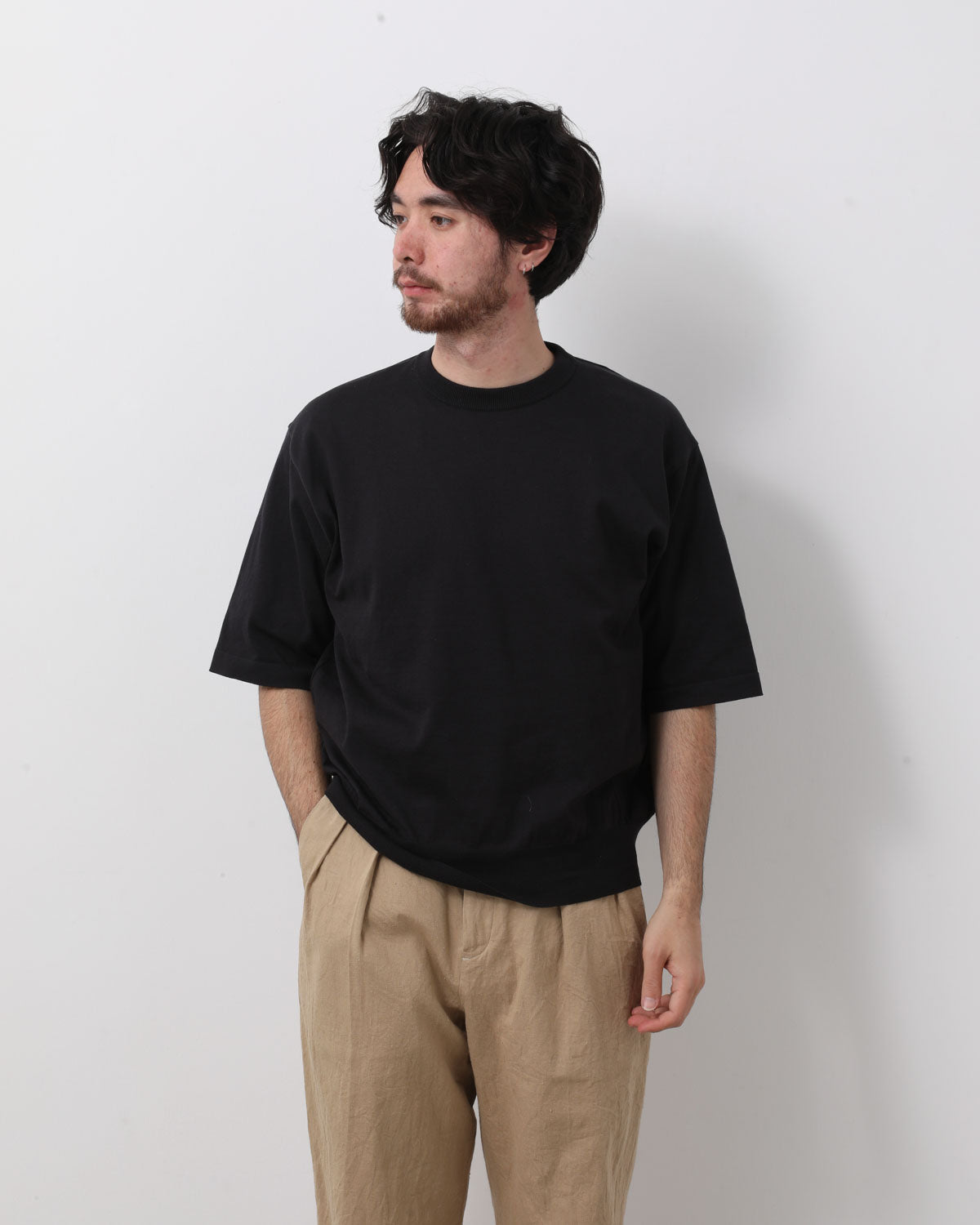 COTTON KNIT HIGH-GAUGE TEE