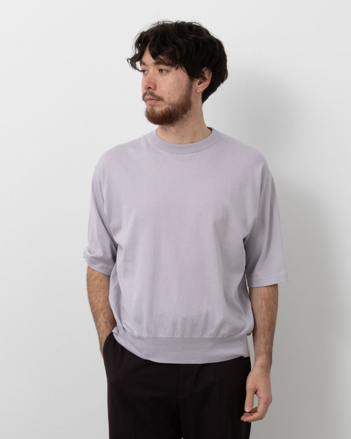 COTTON KNIT HIGH-GAUGE TEE