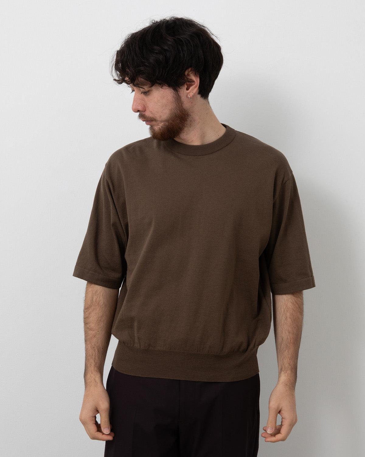 COTTON KNIT HIGH-GAUGE TEE