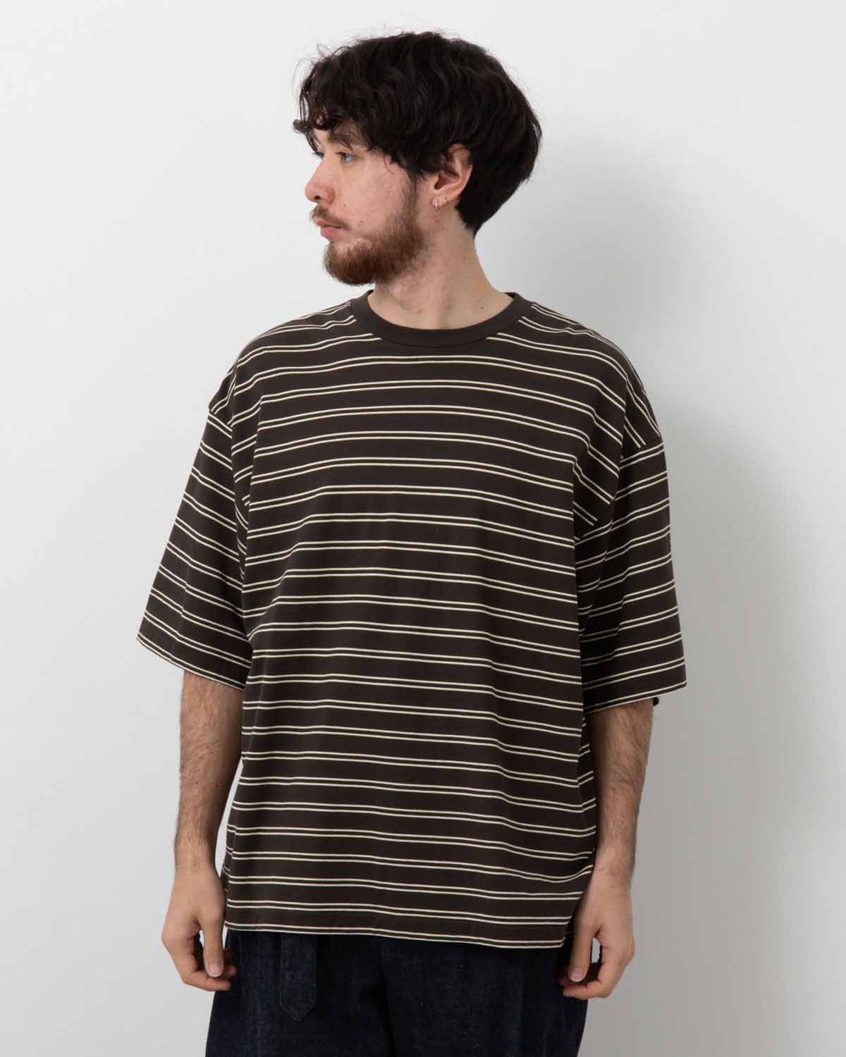 HARD TWISTED STRIPE JERSEY HALF-SLEEVE TEE