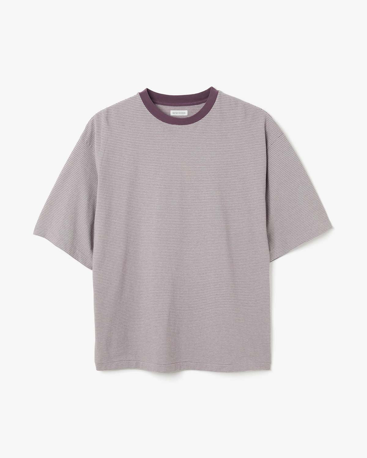 HARD TWISTED STRIPE JERSEY HALF-SLEEVE TEE