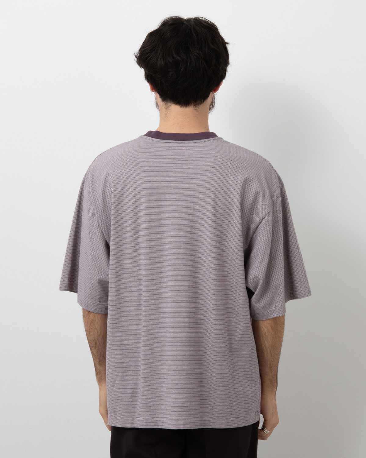 HARD TWISTED STRIPE JERSEY HALF-SLEEVE TEE