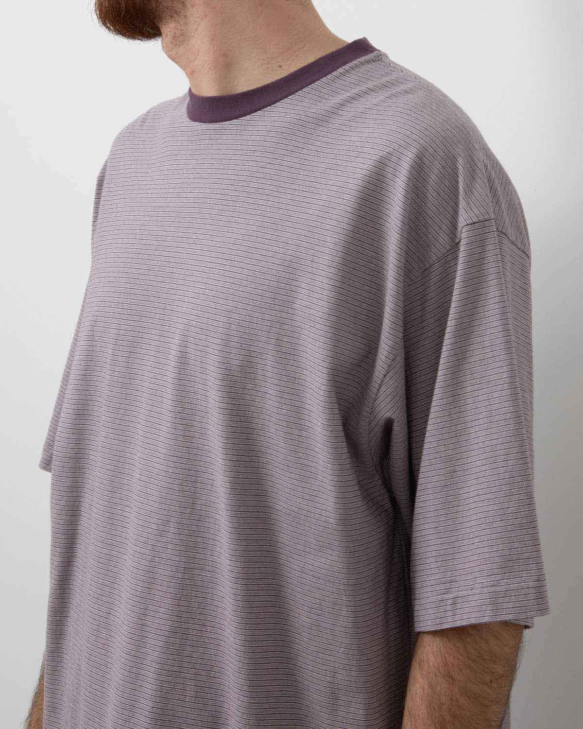 HARD TWISTED STRIPE JERSEY HALF-SLEEVE TEE