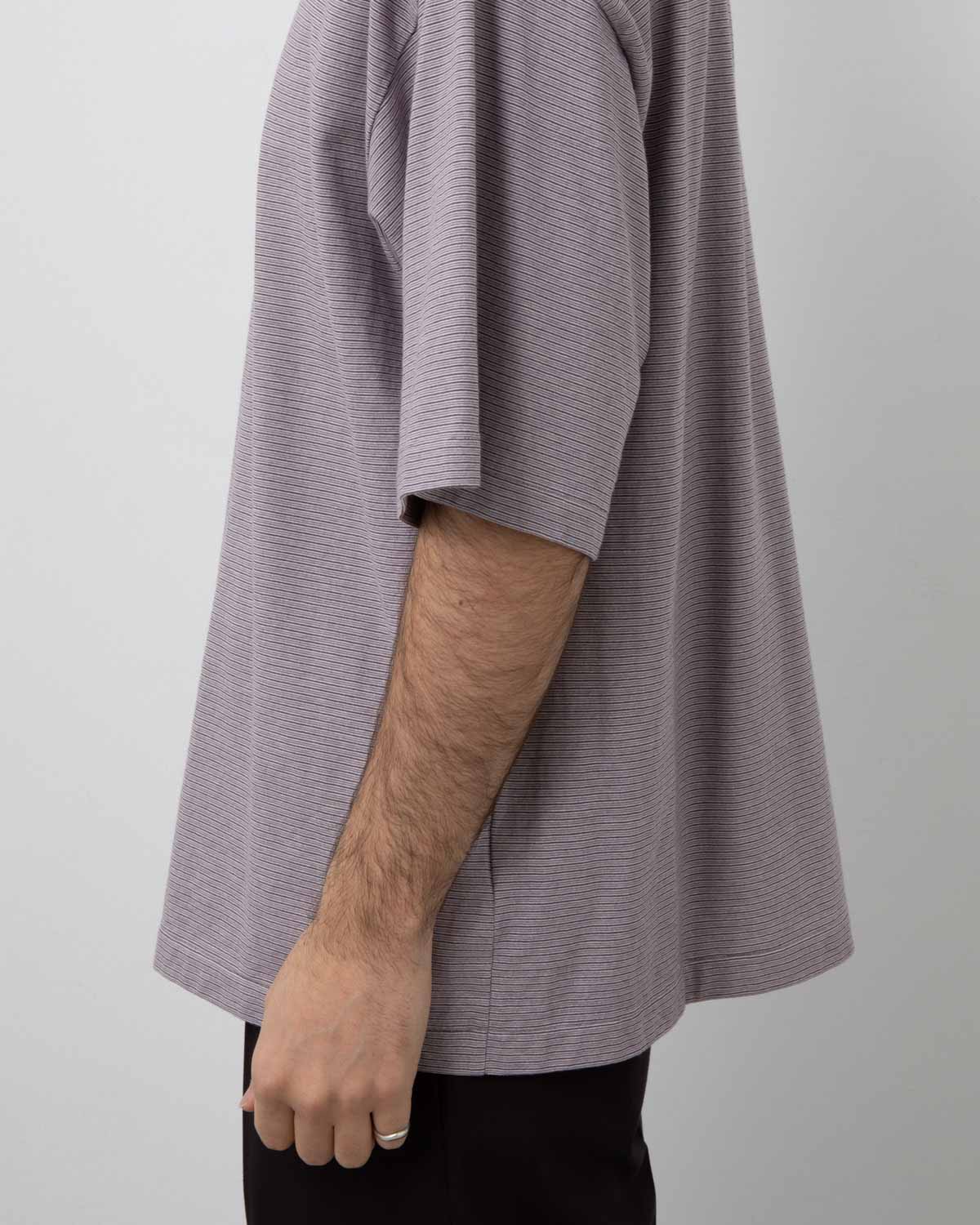 HARD TWISTED STRIPE JERSEY HALF-SLEEVE TEE