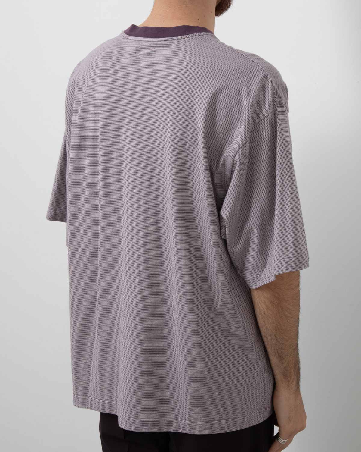 HARD TWISTED STRIPE JERSEY HALF-SLEEVE TEE