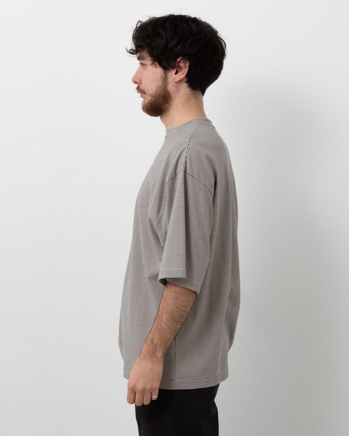 HARD TWISTED STRIPE JERSEY HALF-SLEEVE TEE