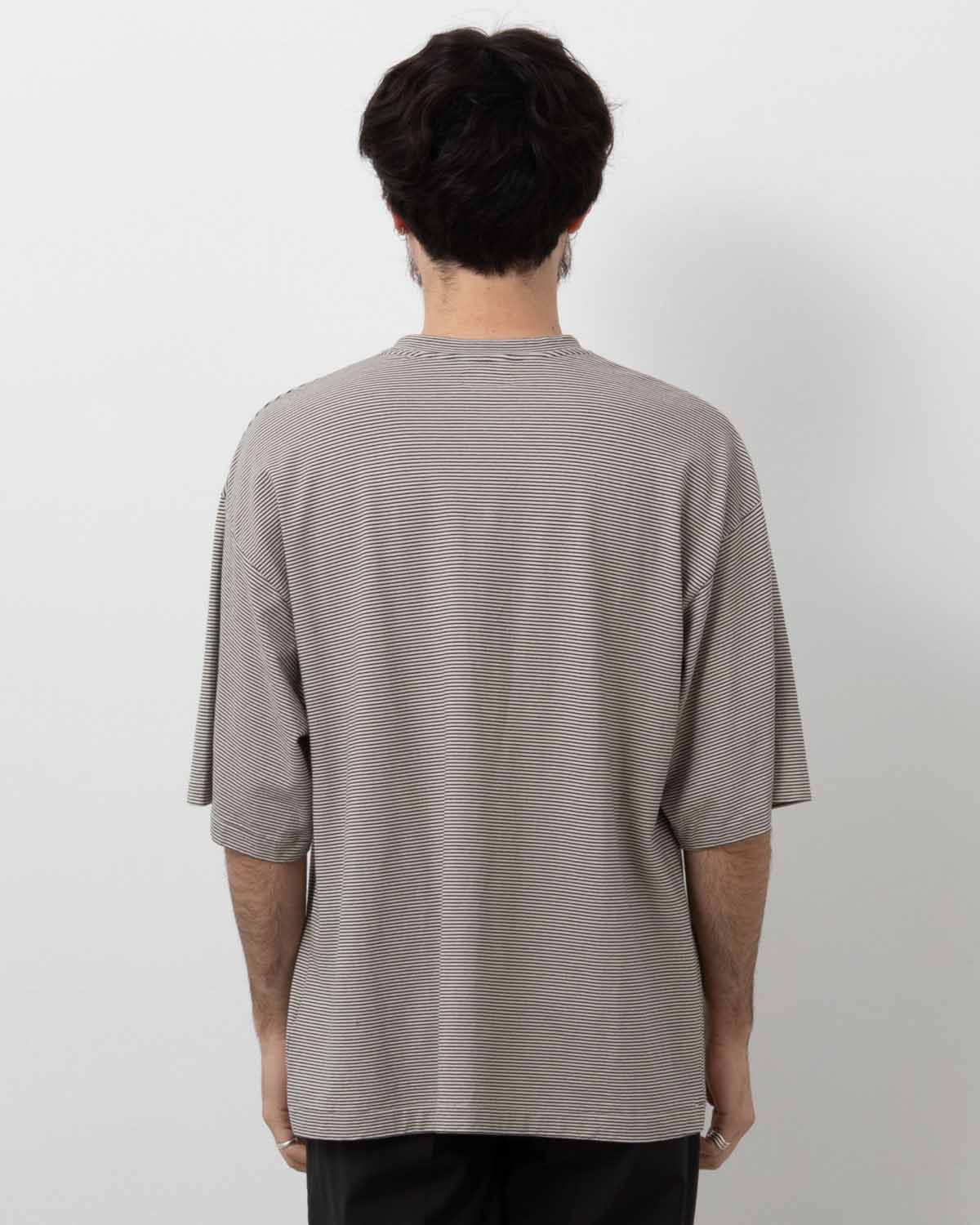 HARD TWISTED STRIPE JERSEY HALF-SLEEVE TEE