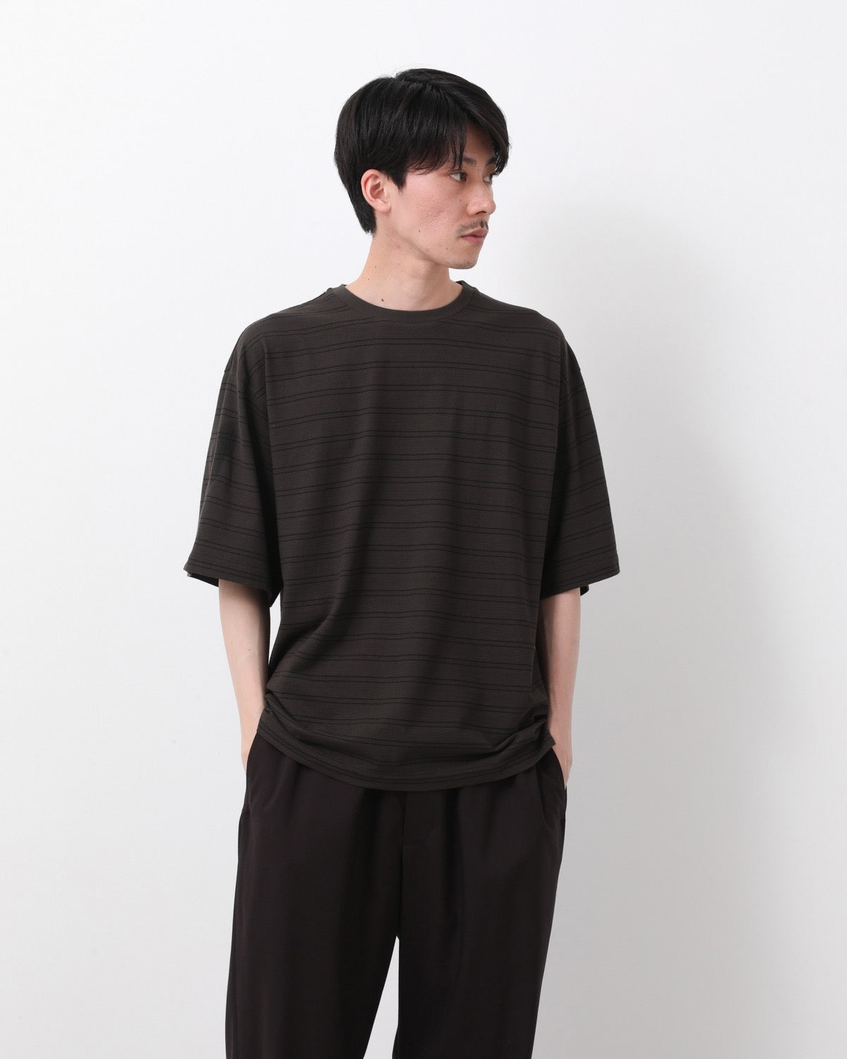 HARD TWISTED STRIPE JERSEY HALF-SLEEVE TEE for COVERCHORD
