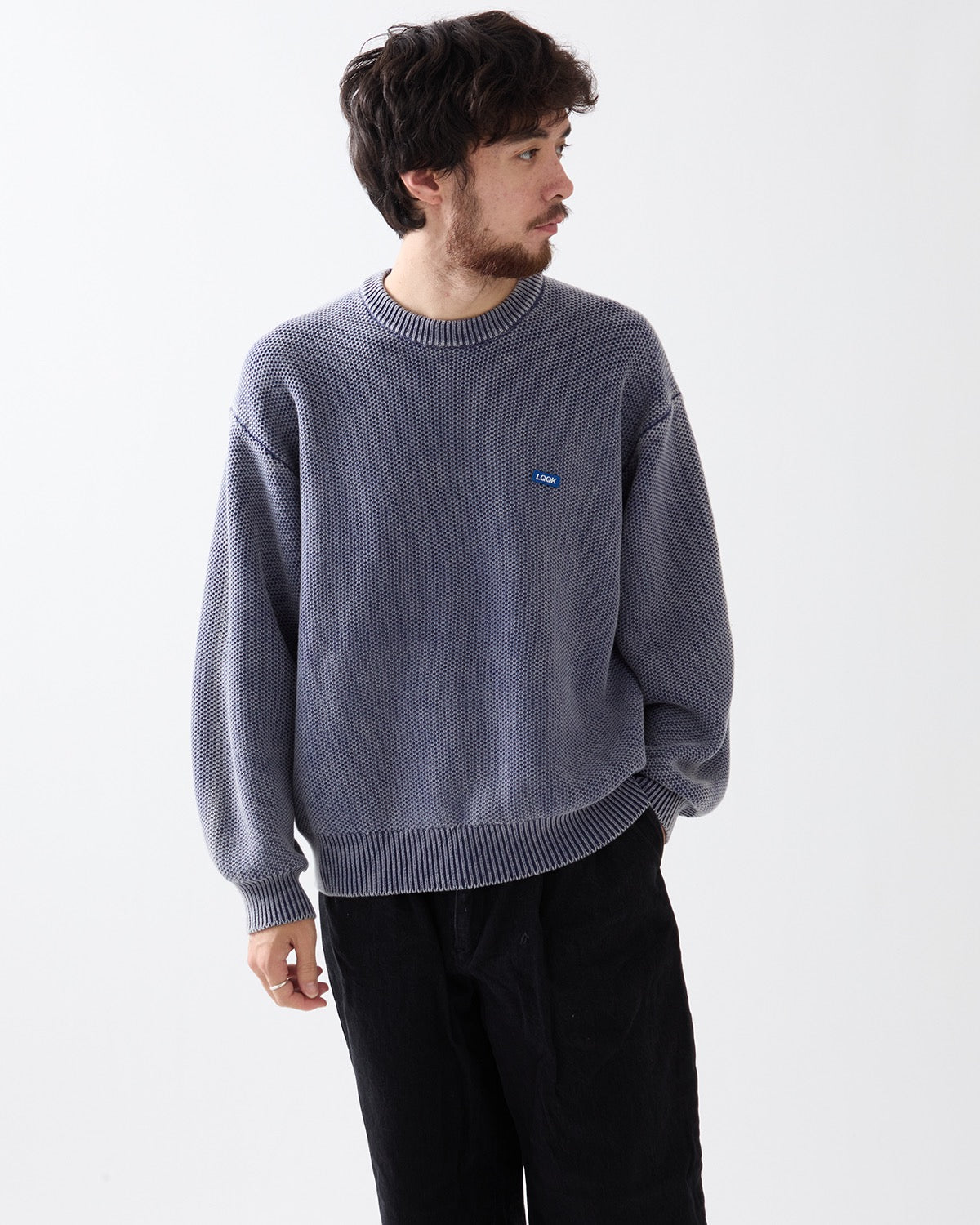 WAFFLE KNIT CREW