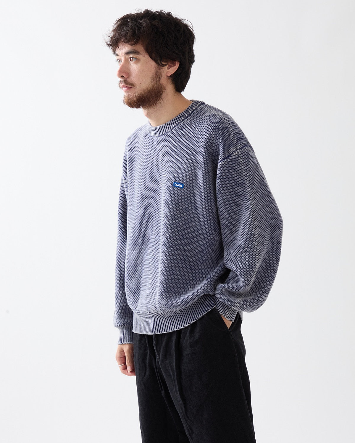 WAFFLE KNIT CREW