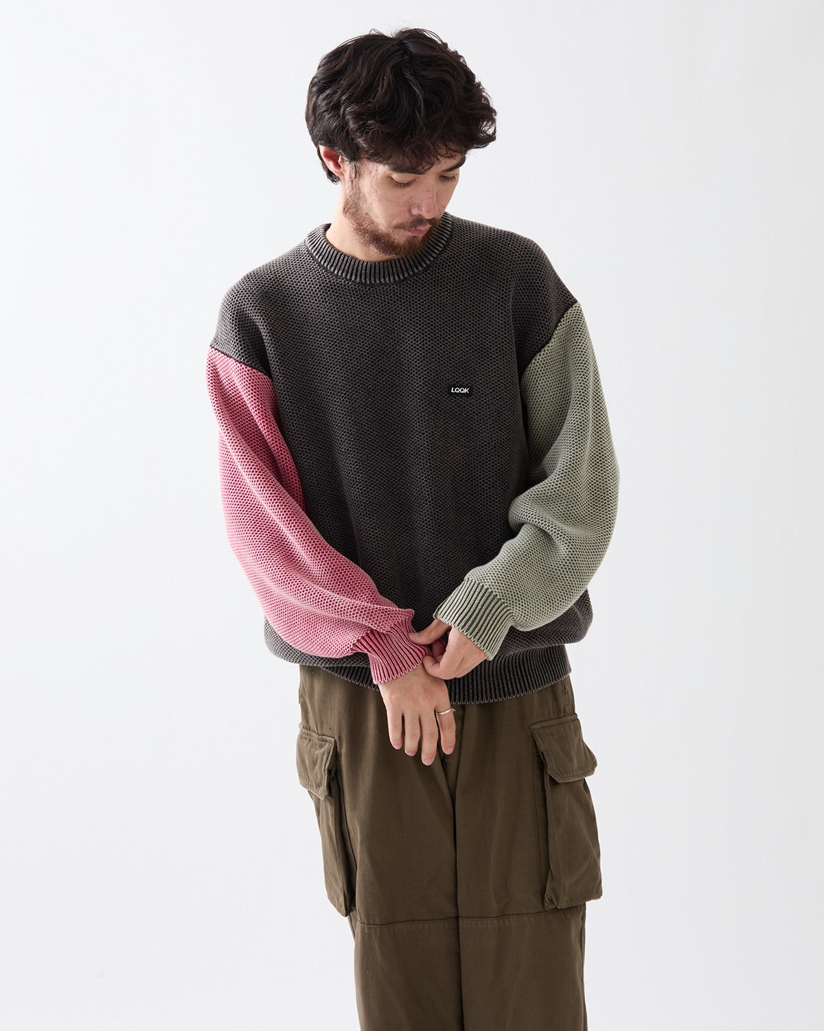 WAFFLE KNIT CREW