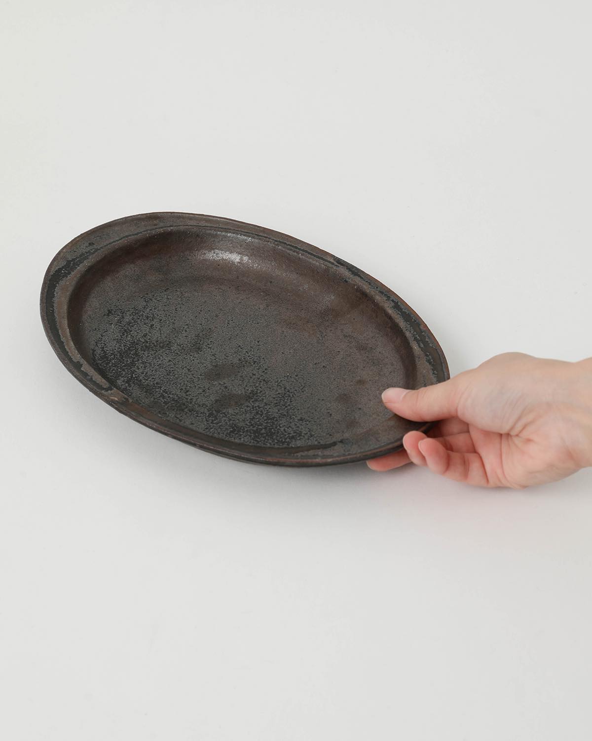 たね皿 (中) - 鉄釉