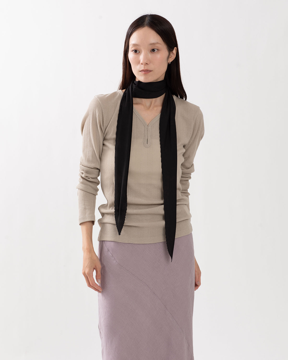 SHEER PLEATED SCARF