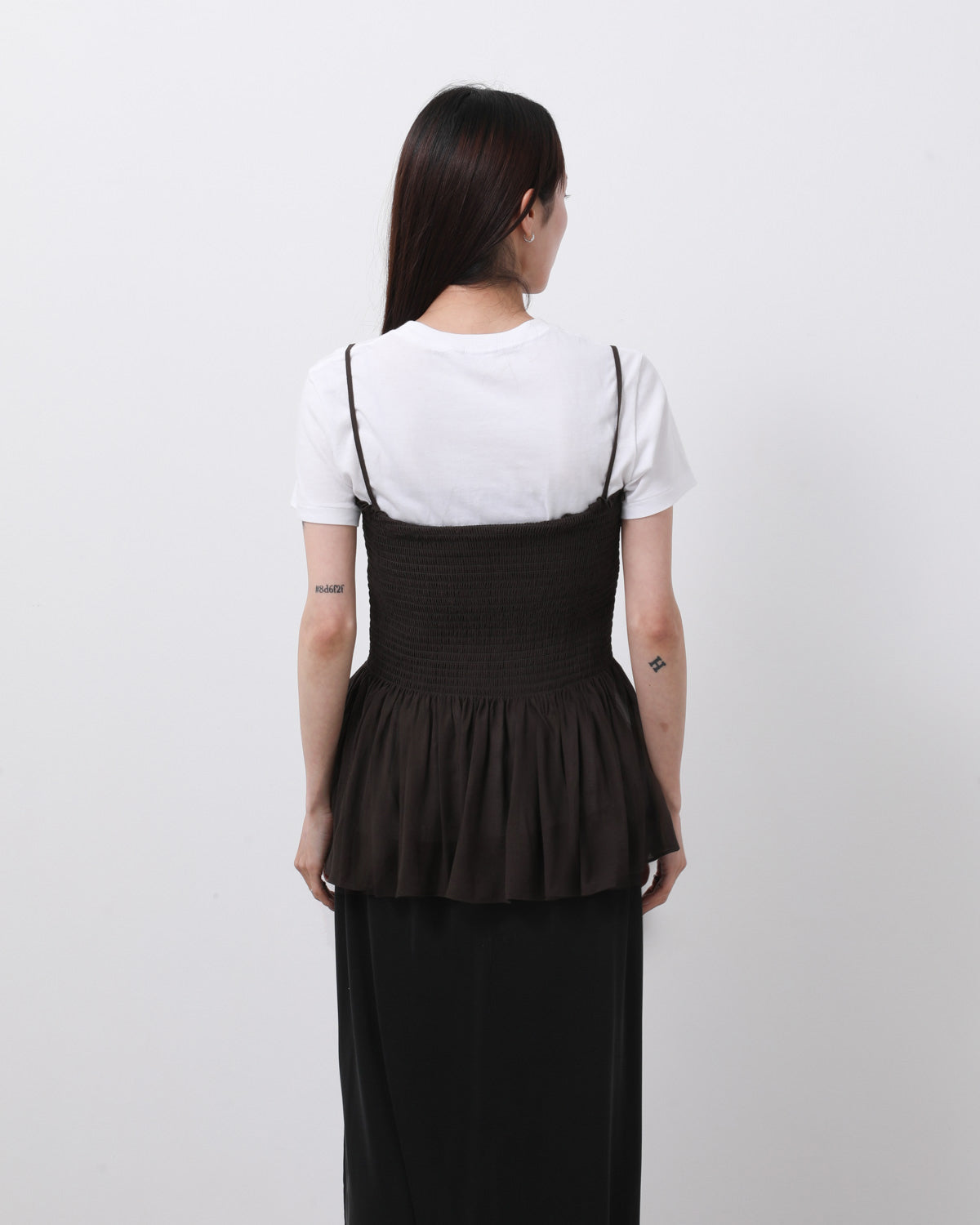 DRAPED SHIRRED SLEEVELESS