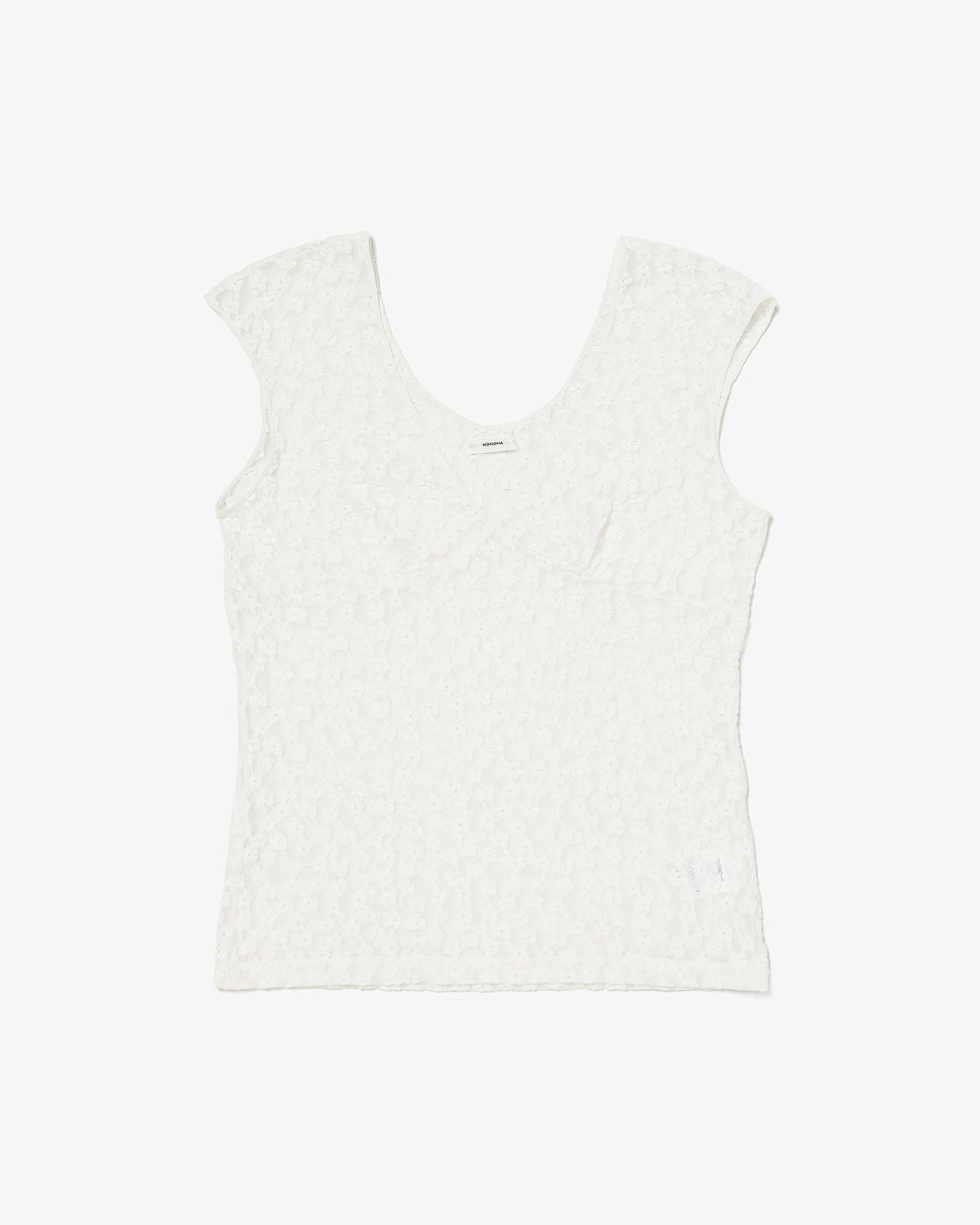 FITTED LACE JERSEY V-NECK TANK TOP